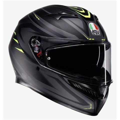 10277 8000958376631 2118381001 026-M agv casco moto integrale k-3 e2206 mplk syth matt black/yellow fluo taglia l