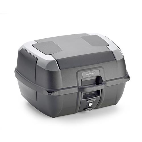 10308 8019606335692 K45N bauletto monolock® 45 litri, nero, con inserti laterali color grigio