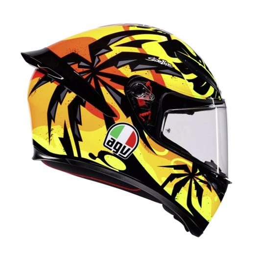 10354 8000958404334 2118394017 070-S agv casco moto integrale k1 s e2206 tropicrush black/orange taglia-s