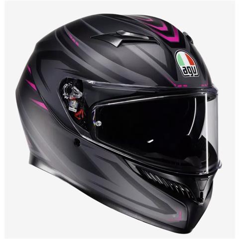 10470 8000958376556 2118381001 025-XS agv casco moto integrale k-3 e2206 mplk syth matt black/pink taglia xs