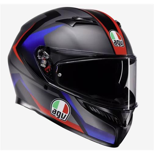10471 8000958376501 2118381001 024-S agv casco moto integrale k-3 e2206 mplk striga matt black/blue/red taglia s