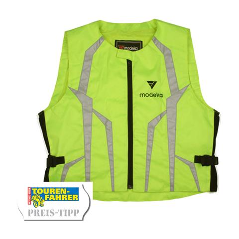 2743 4045765076330 016700-XXL MODEKA GILET WARNING NERO-GIALLO FLUO 2XL