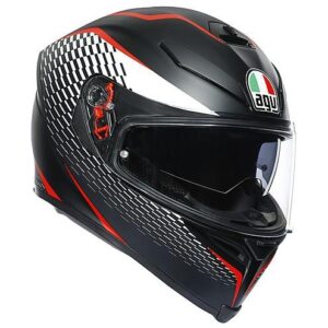 Casco Integrale in Fibra Moto AGV K5 S Multi THUNDER Nero Bianco Rosso  Opaco TAGLIA L