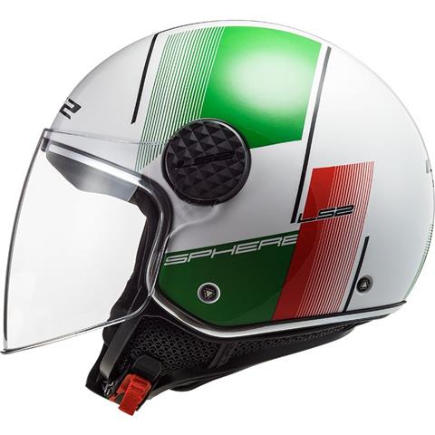 LS2 CASCO JET MOTO OF558 SPHERE LUX FIRM WHITE GREEN RED TAGLIA L