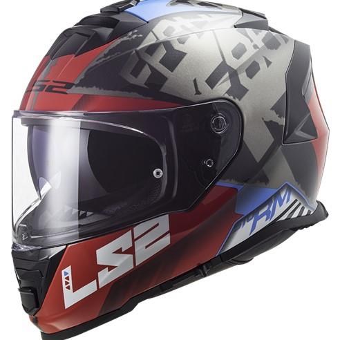 LS2 CASCO INTEGRALE FF800 SPRINTER BLACK RED TITANIUM TAGLIA S
