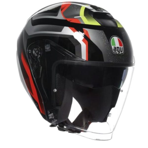 9750 8051019893895 2118469001 017-S agv casco jet moto irides zurigo black/red/yellow fluo taglia-s