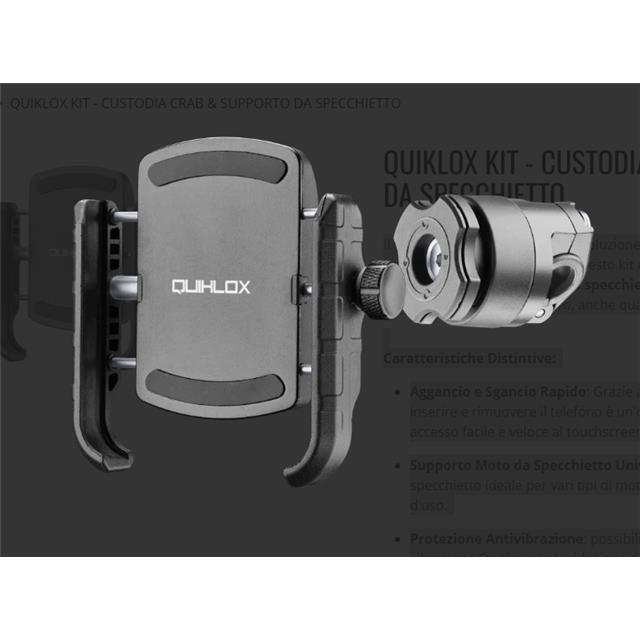 rbs9987f.jpg 9987 8018080477355 SMQUIKLOXCRABPROSB supporto telefono crab quiklox staffa da specchietto